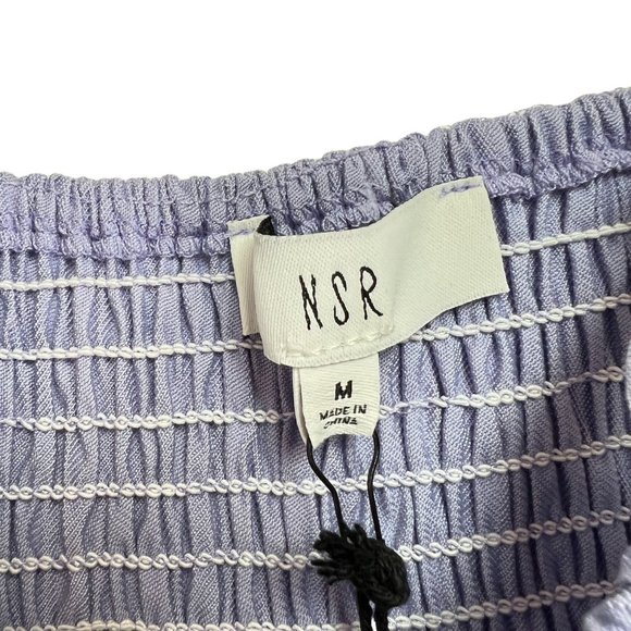 NWT NSR Julia Smocked Ruffle Mini Dress Lavender Square Neck Sleeveless Size M - Picture 4 of 7